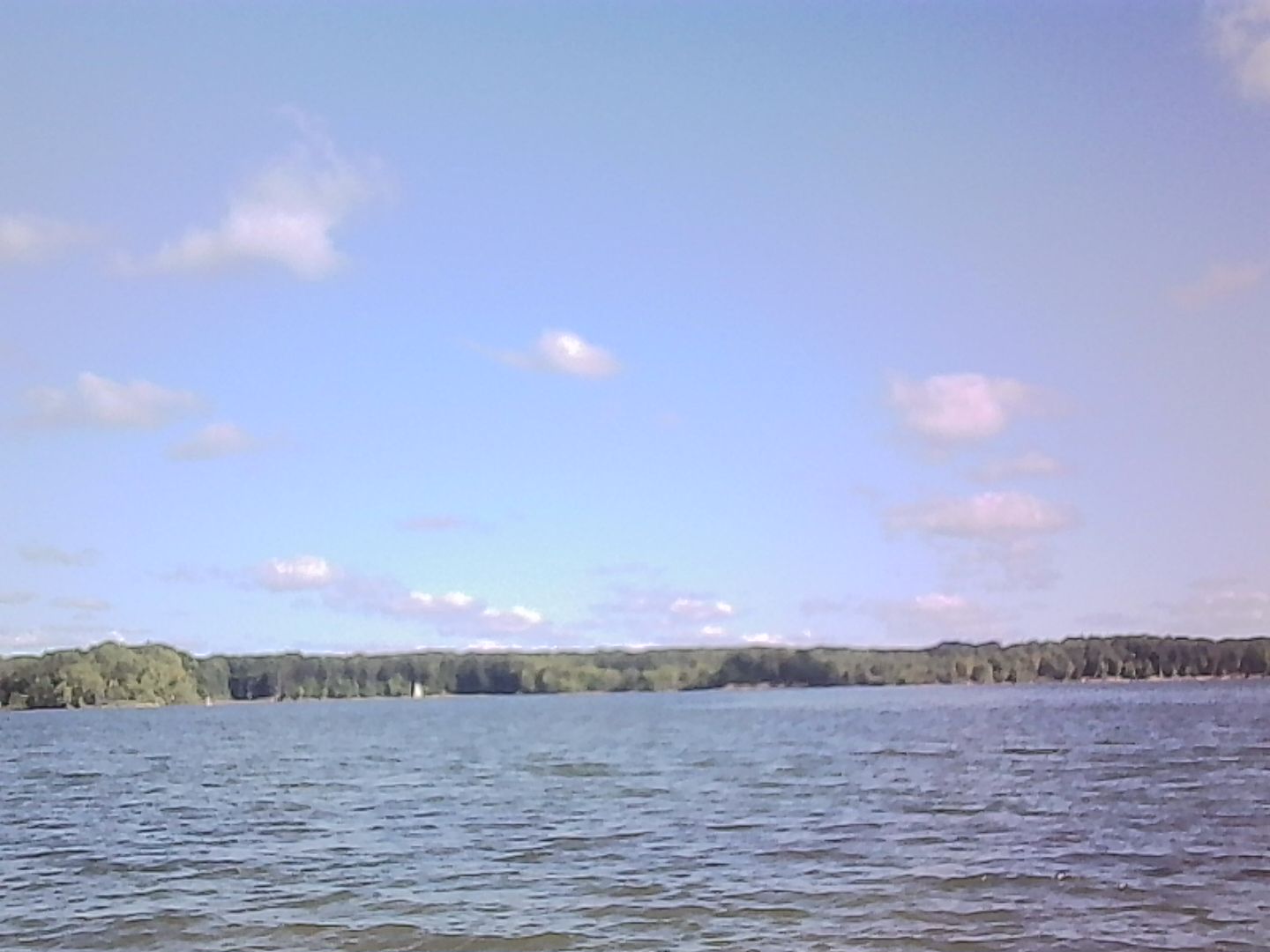 The beach of a reservoir.