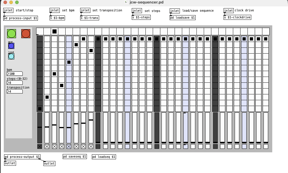 A gorgeous step sequencer implementedin PureData. Does it get better than this? I don't think it does