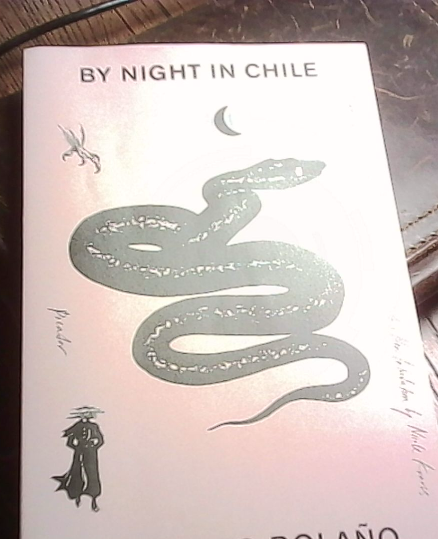 By Night In Chile by Roberto Bolaño sitting on my desk.